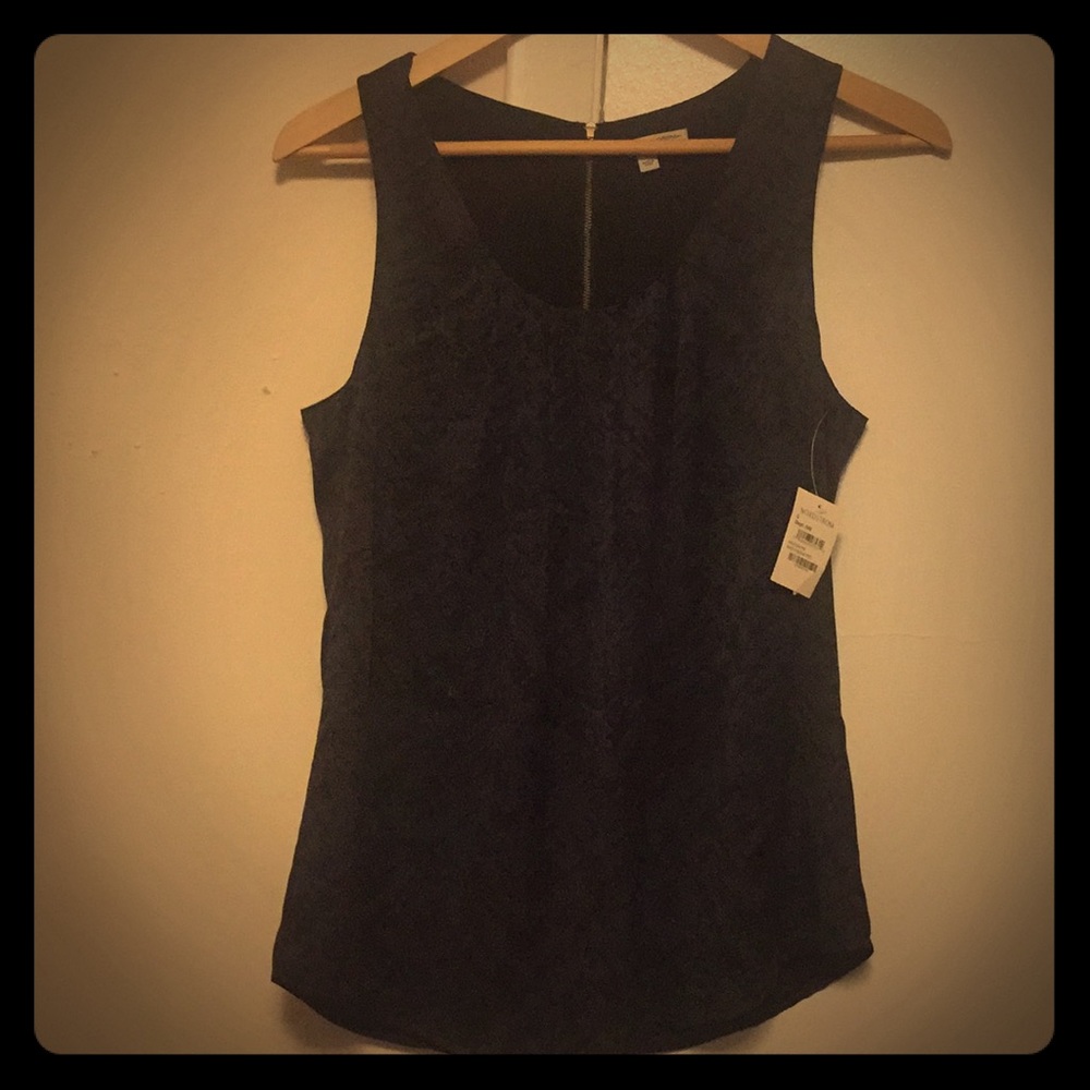 HALOGEN Navy blue and black cami top